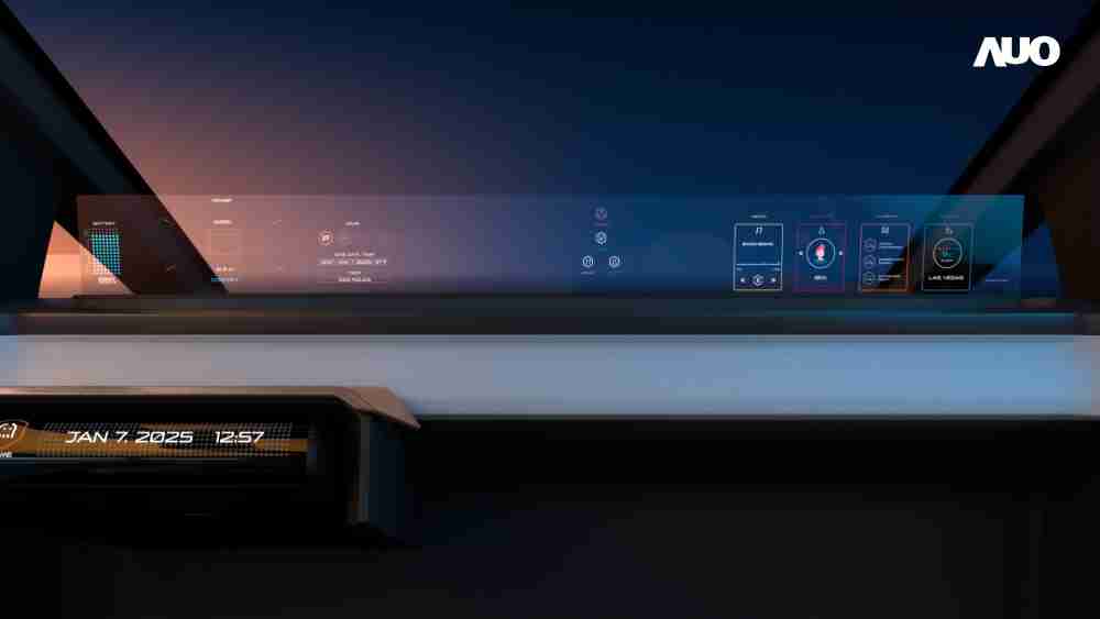 Wepay无界透明显示接口(Horizon Image Glass)透过车运算方案整合仪表板、、中控台及副驾显示器，，一体式全景呈现，，提供乘用者清晰的前方视野、、行车必要信息与娱乐功能